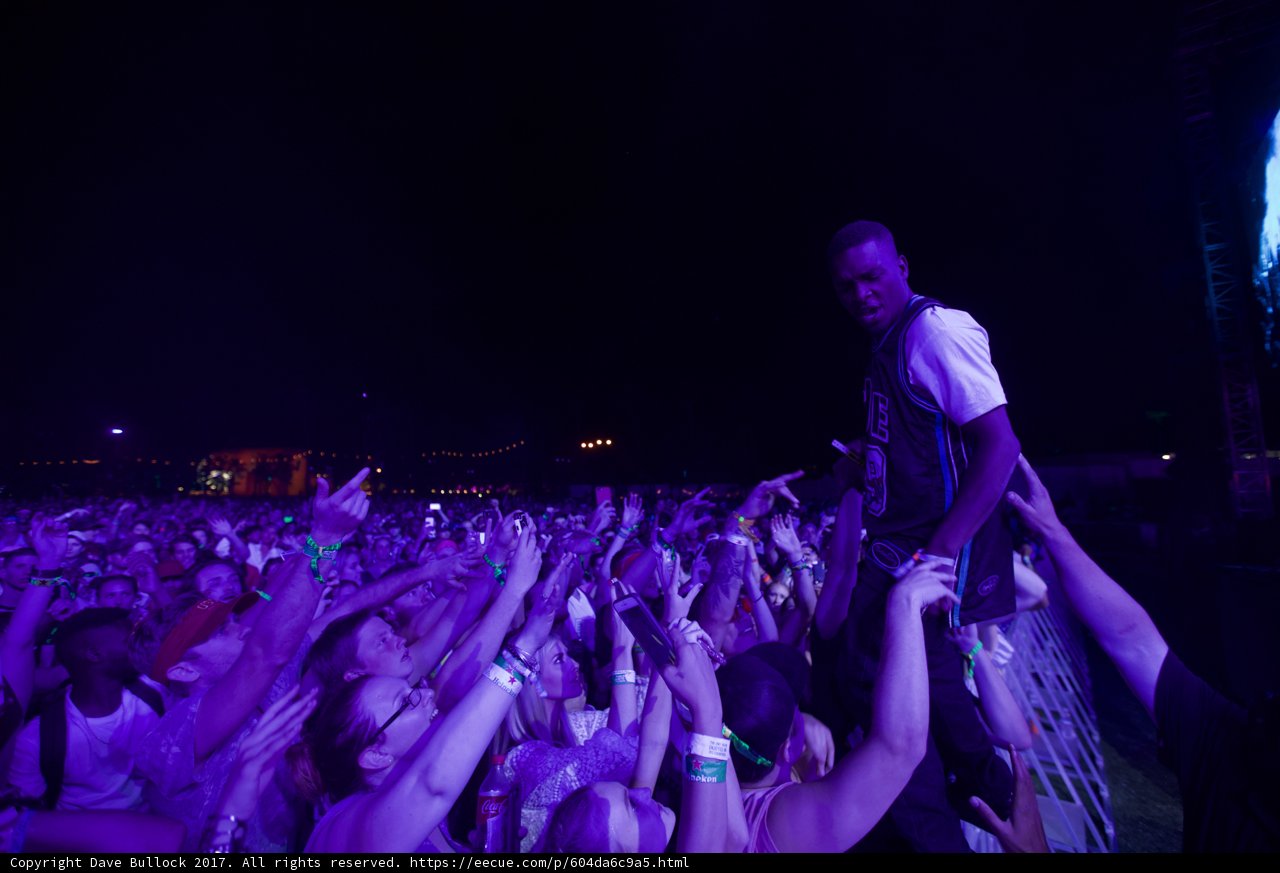 Man Rises Above the Crowd at Coachella Concert