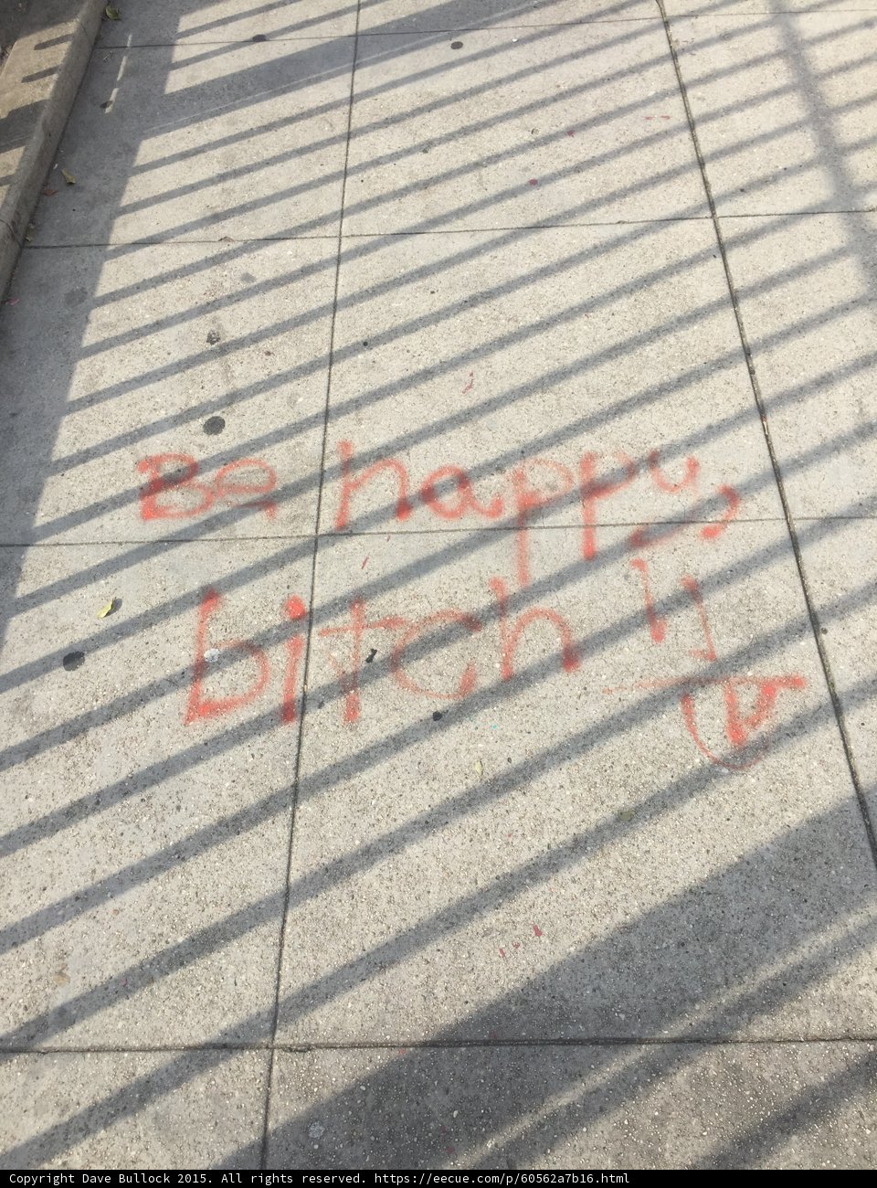 Be Happy Sidewalk Graffiti