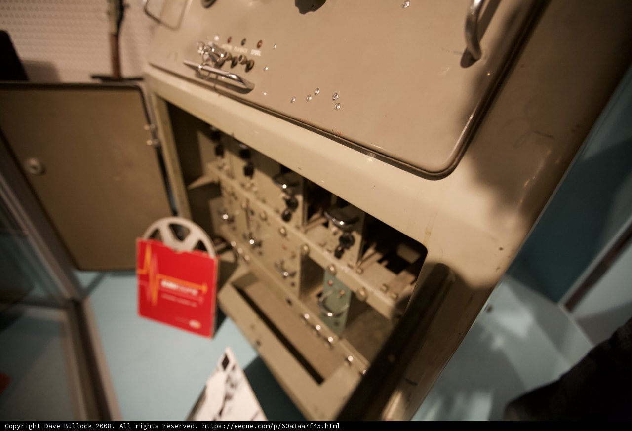 Vintage Computer with a Red Sticker