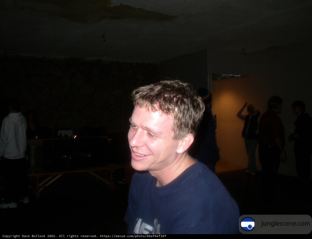 Smiling Man in Blue T-Shirt