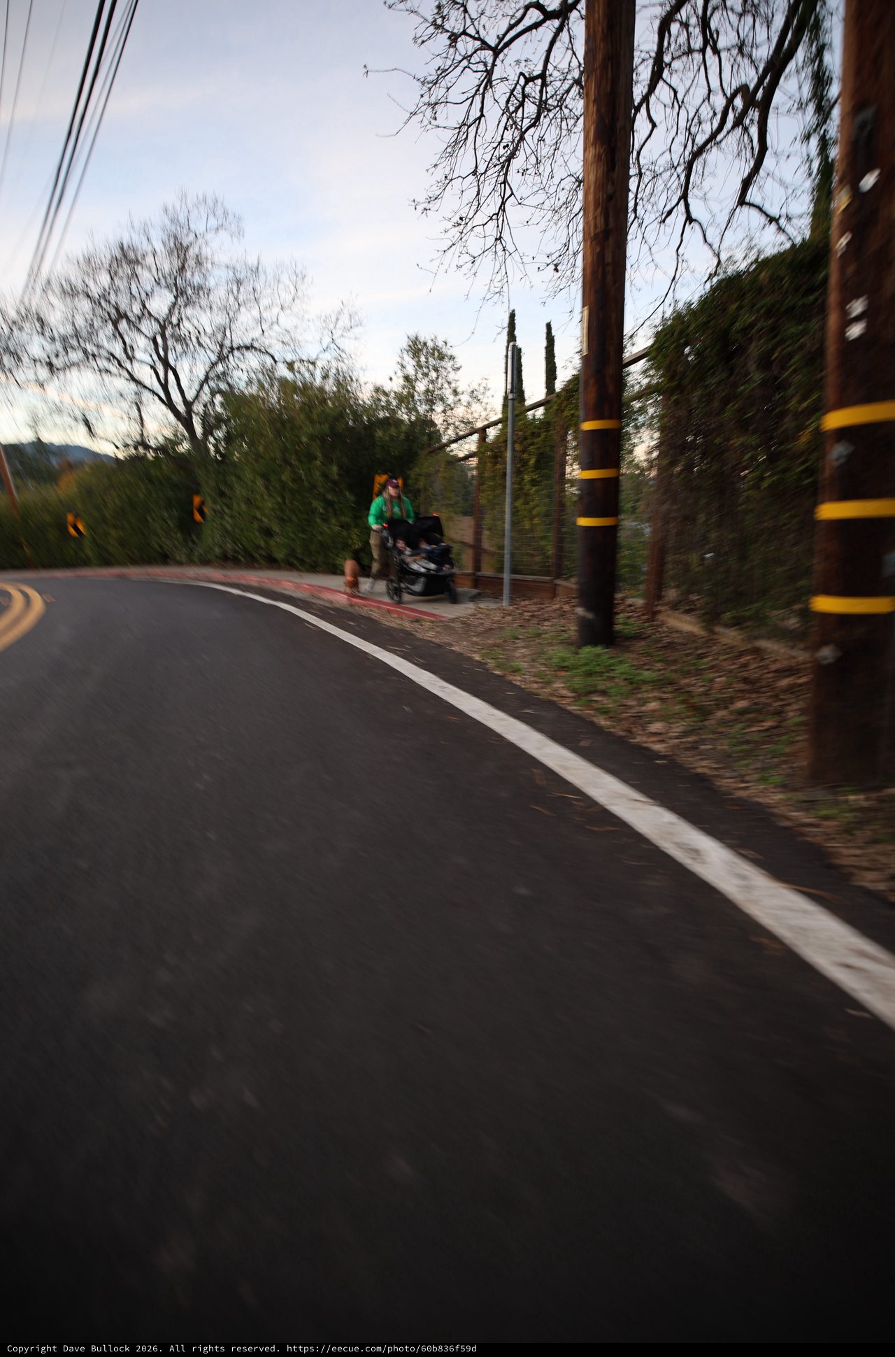 Early Morning Jogger on Winding Mountain Road