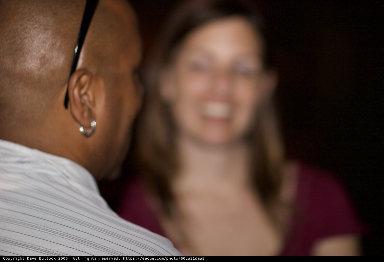 Intimate Conversation Between Two People at Social Event