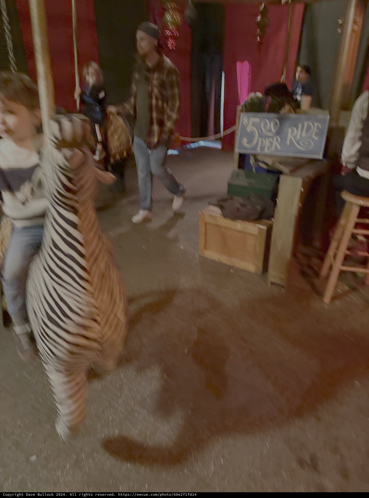 Motion Blur at Indoor Market Stand