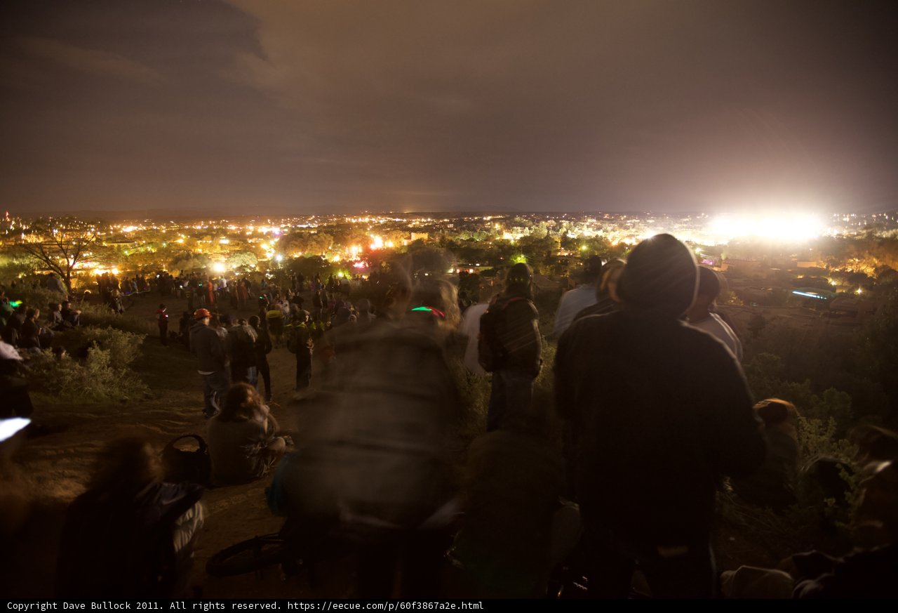 Night Sky Flare Over Santa Fe Fiestas Crowd