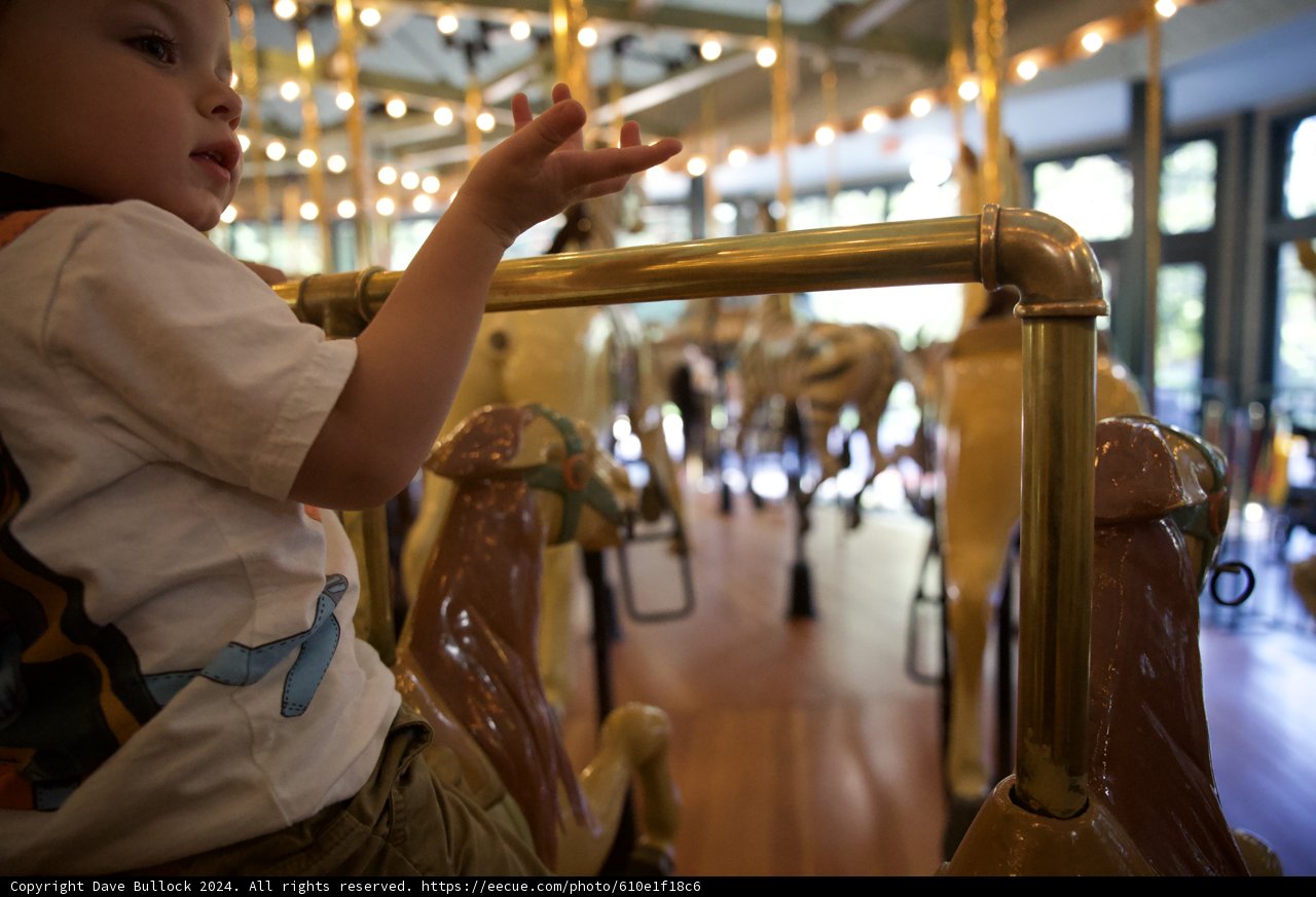 Little Explorer on the Merry-Go-Round