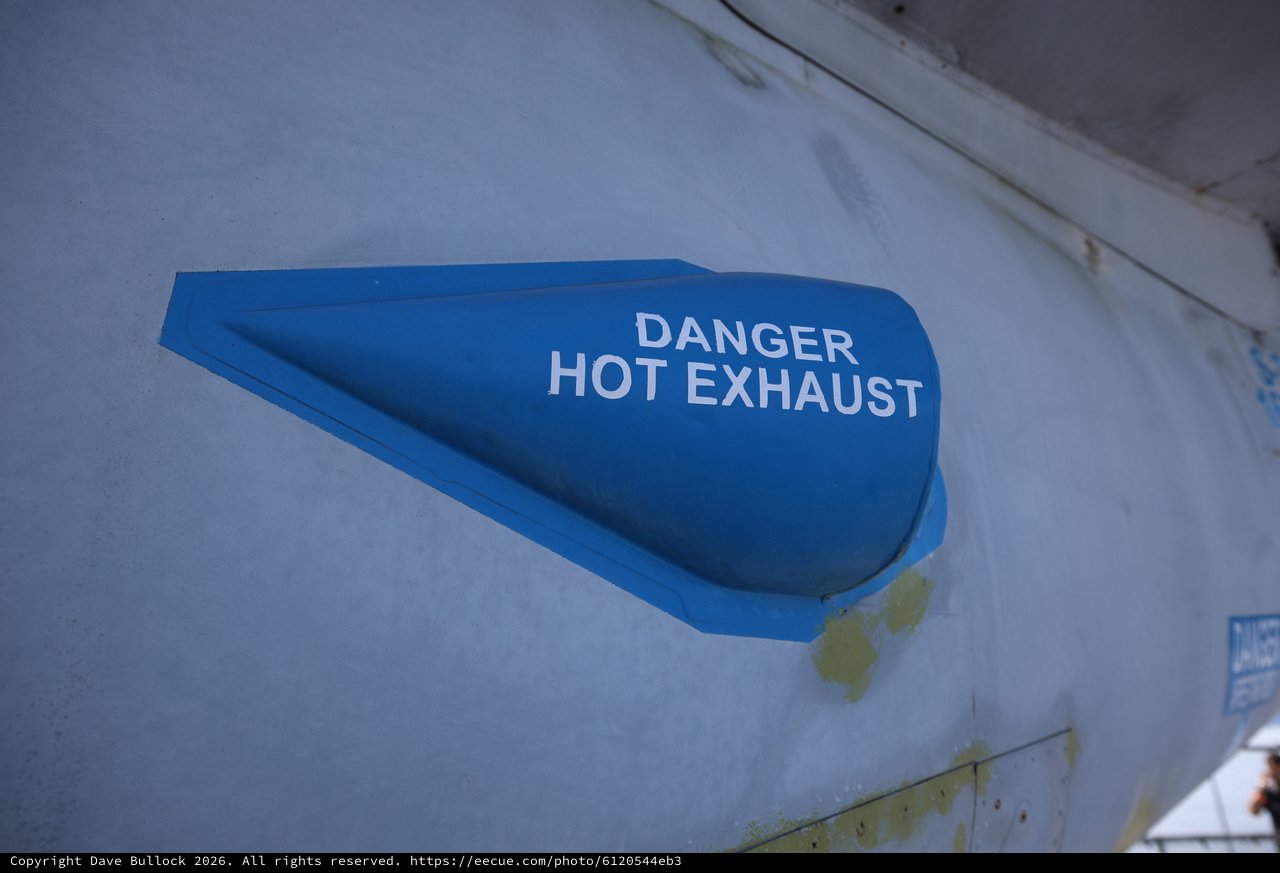 Danger Hot Exhaust Warning on Aircraft Carrier Deck