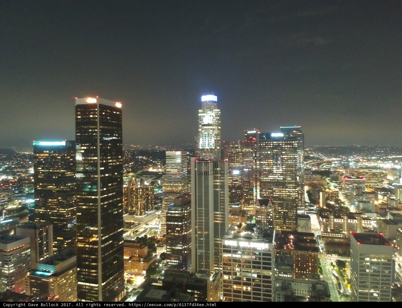 Sparkling city lights in LA
