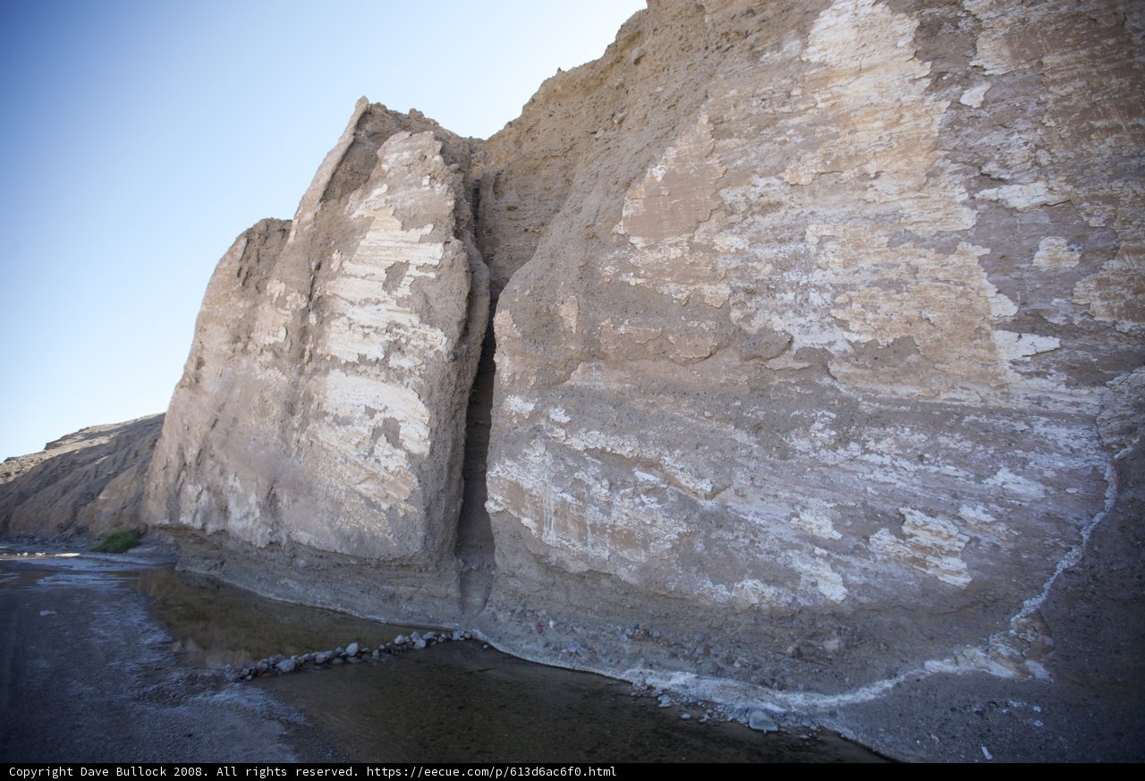 Stream meanders through ancient rock formation