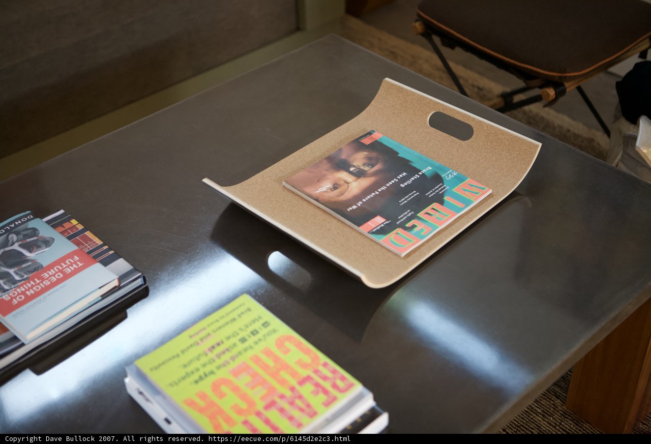 Wooden Table with a Magazine