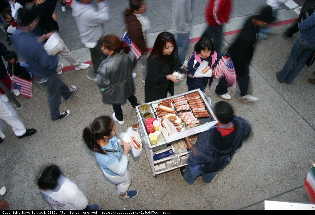 Gathering Around the BBQ Cart