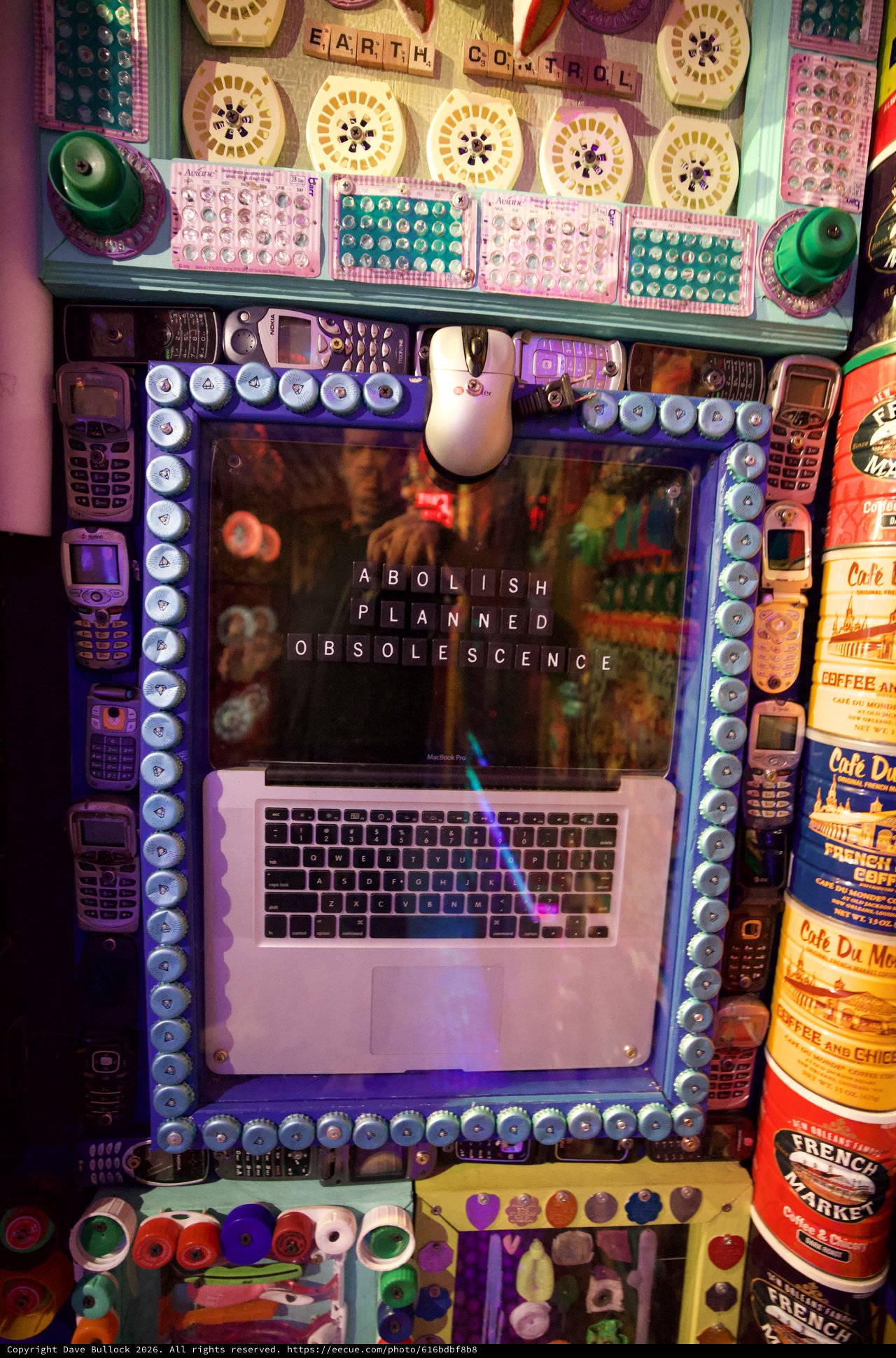 Maximalist Tech Art Installation with Vintage Electronics