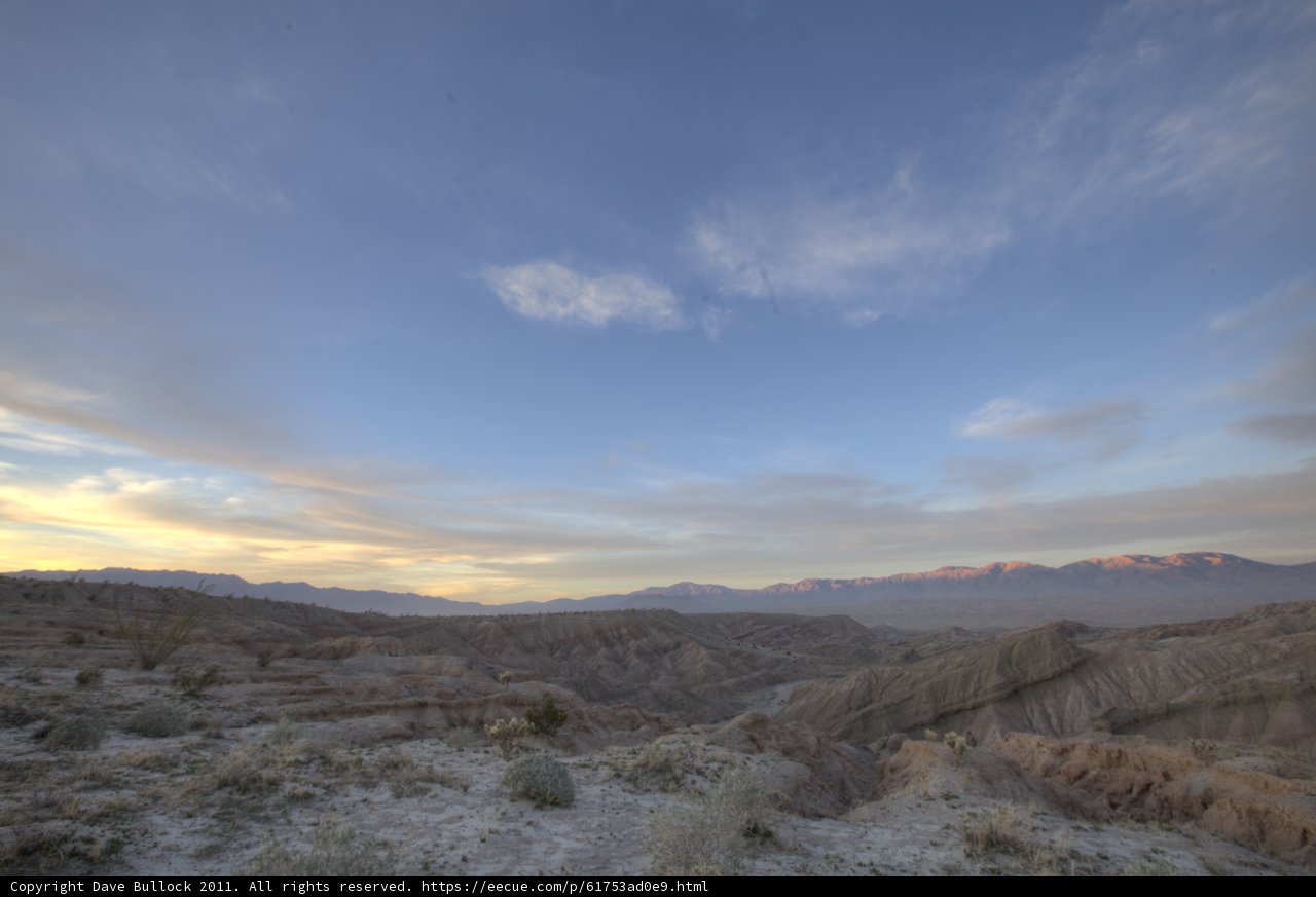 Sunset Over Anza Borrego Mountains and Desert