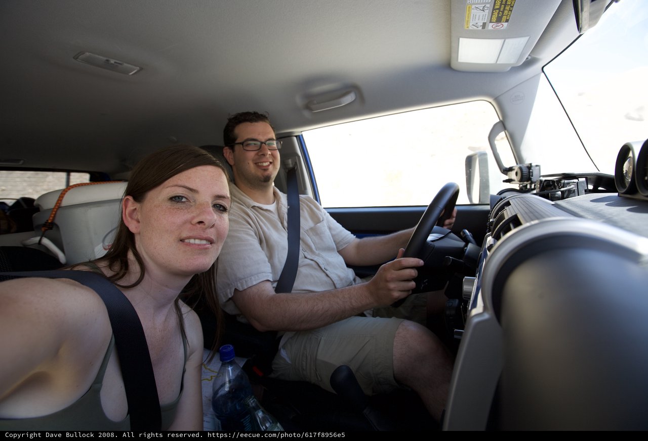 Desert Road Trip Selfie with Driver and Passenger