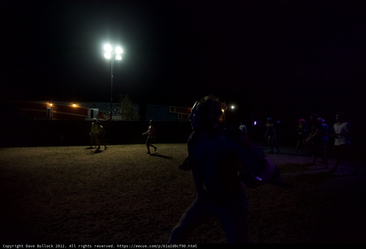 Night soccer game under the stars