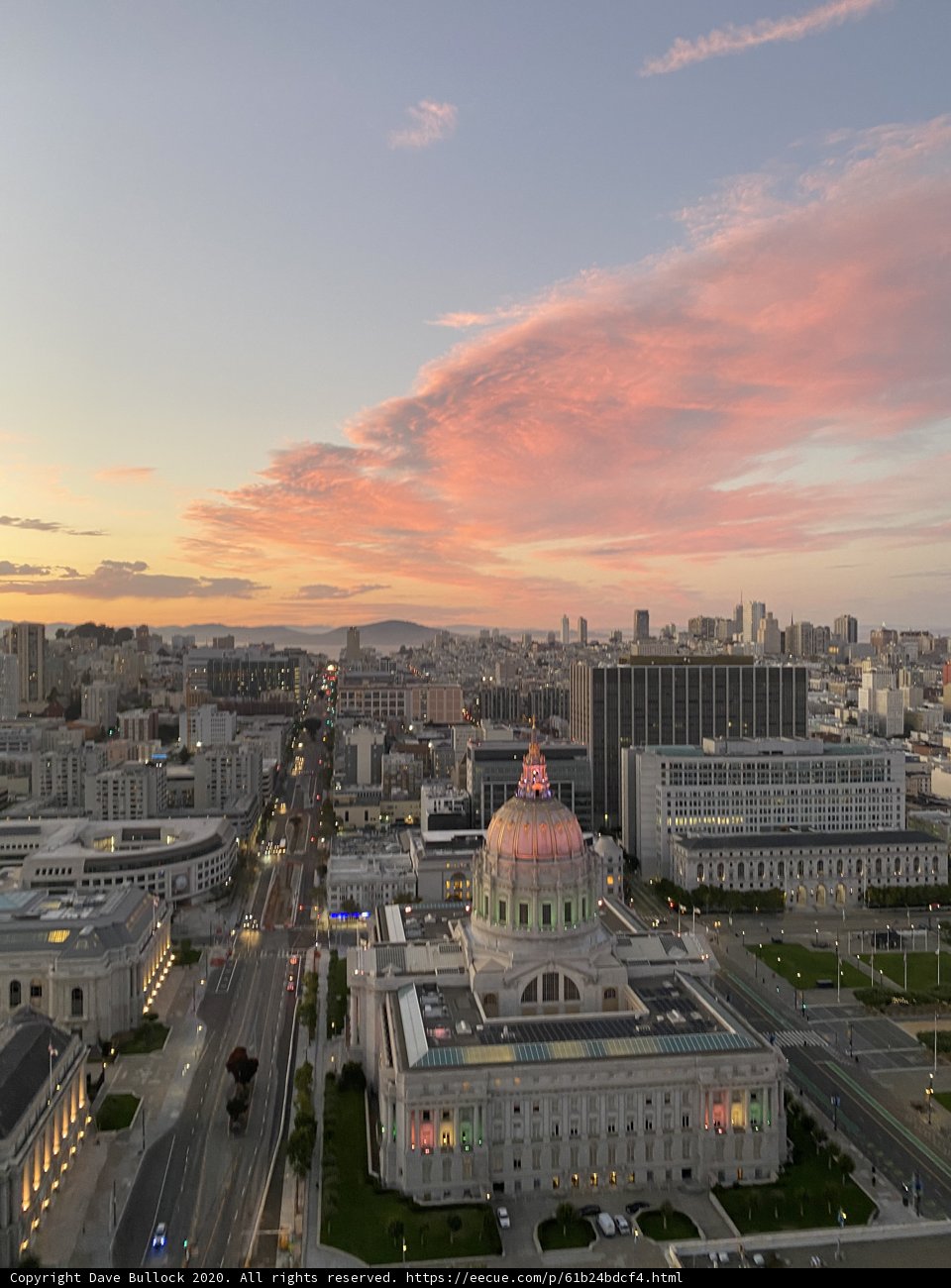The Urban Metropolis at Sunset: A Bird's Eye View of San Francisco