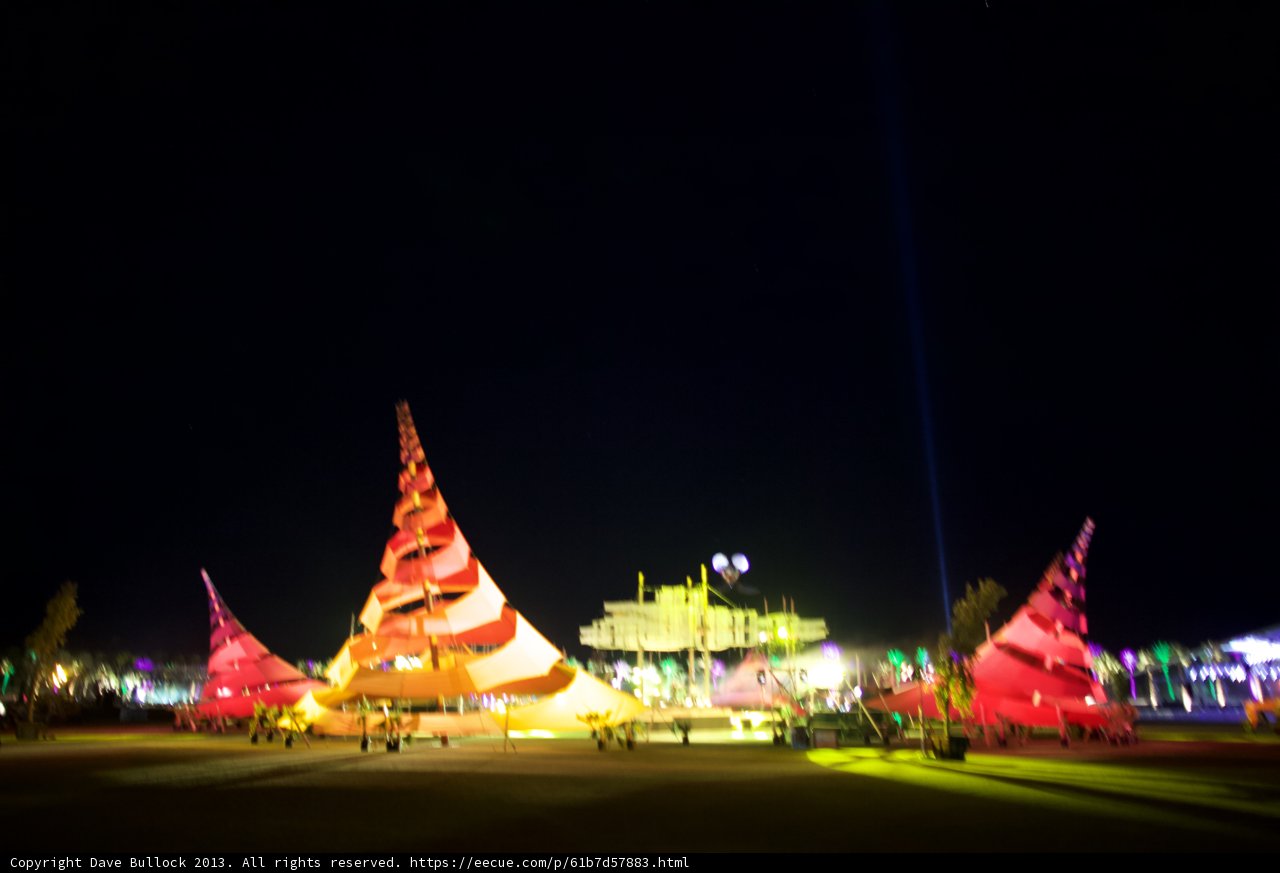 Illuminated Pagoda Tent at Night