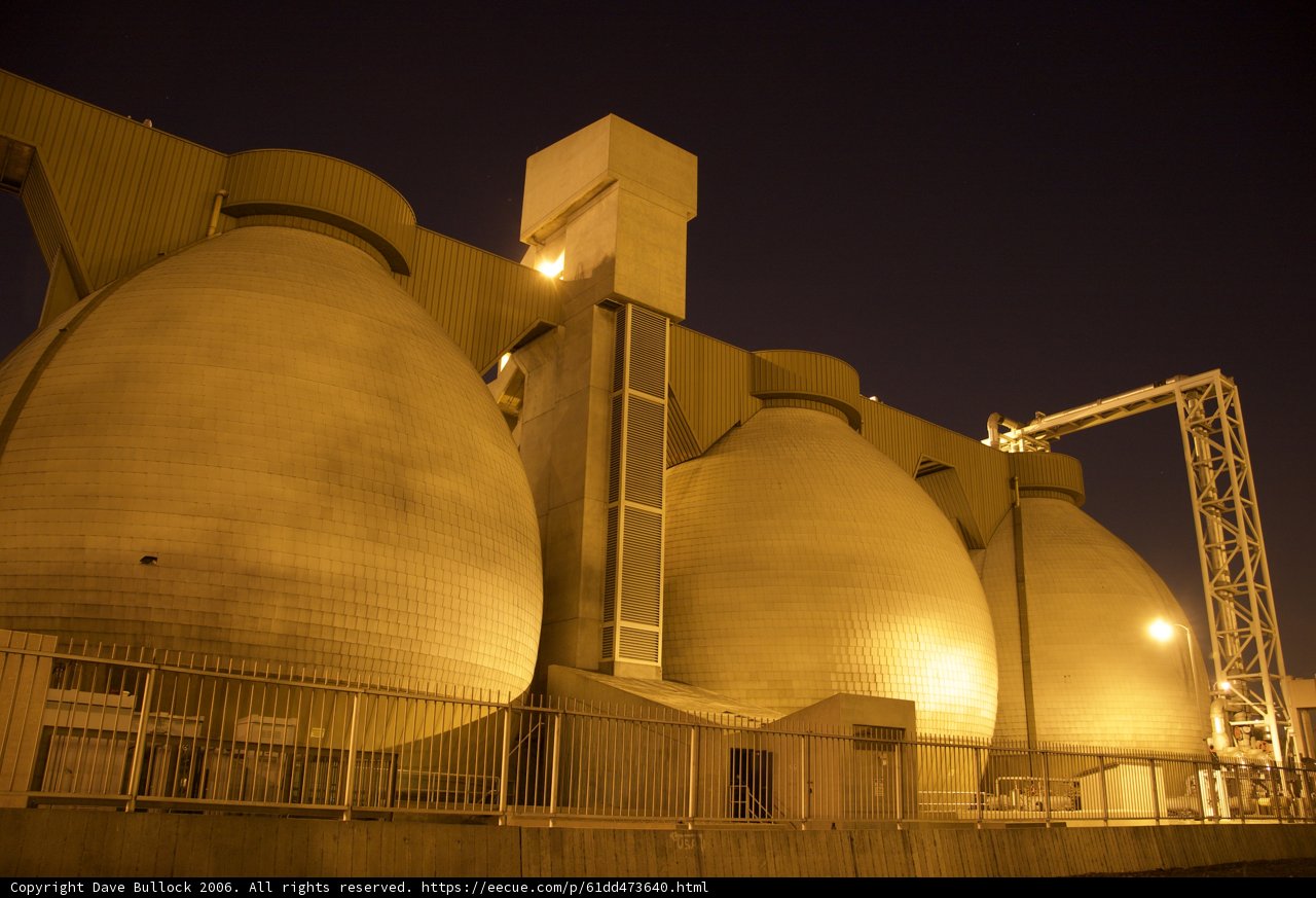 Illuminated Factory at Night