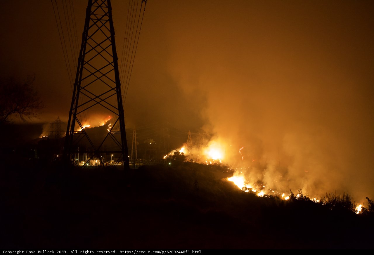 Station Fire Threatens Power Lines and Trees