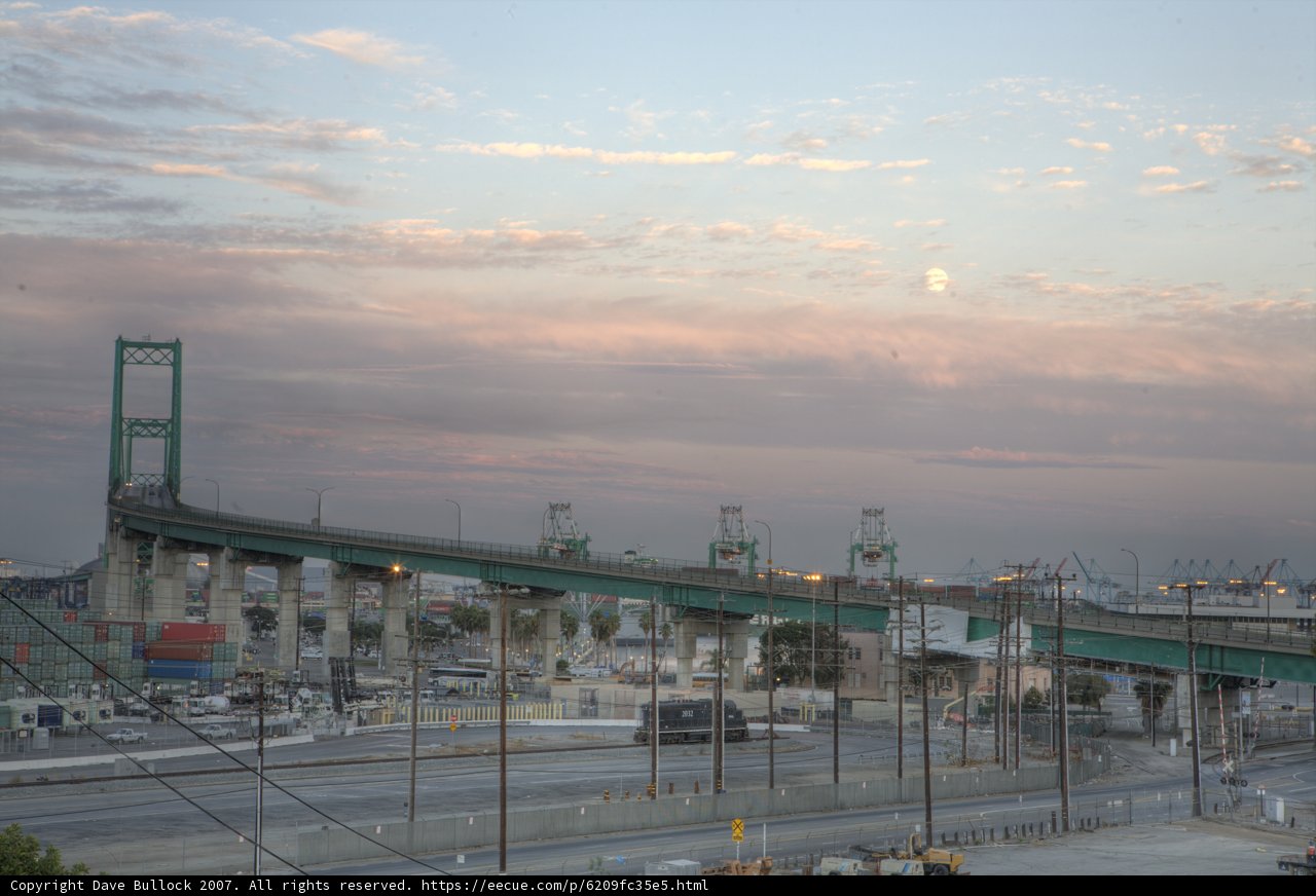 Moon Over the Vincent Thomas Bridge 