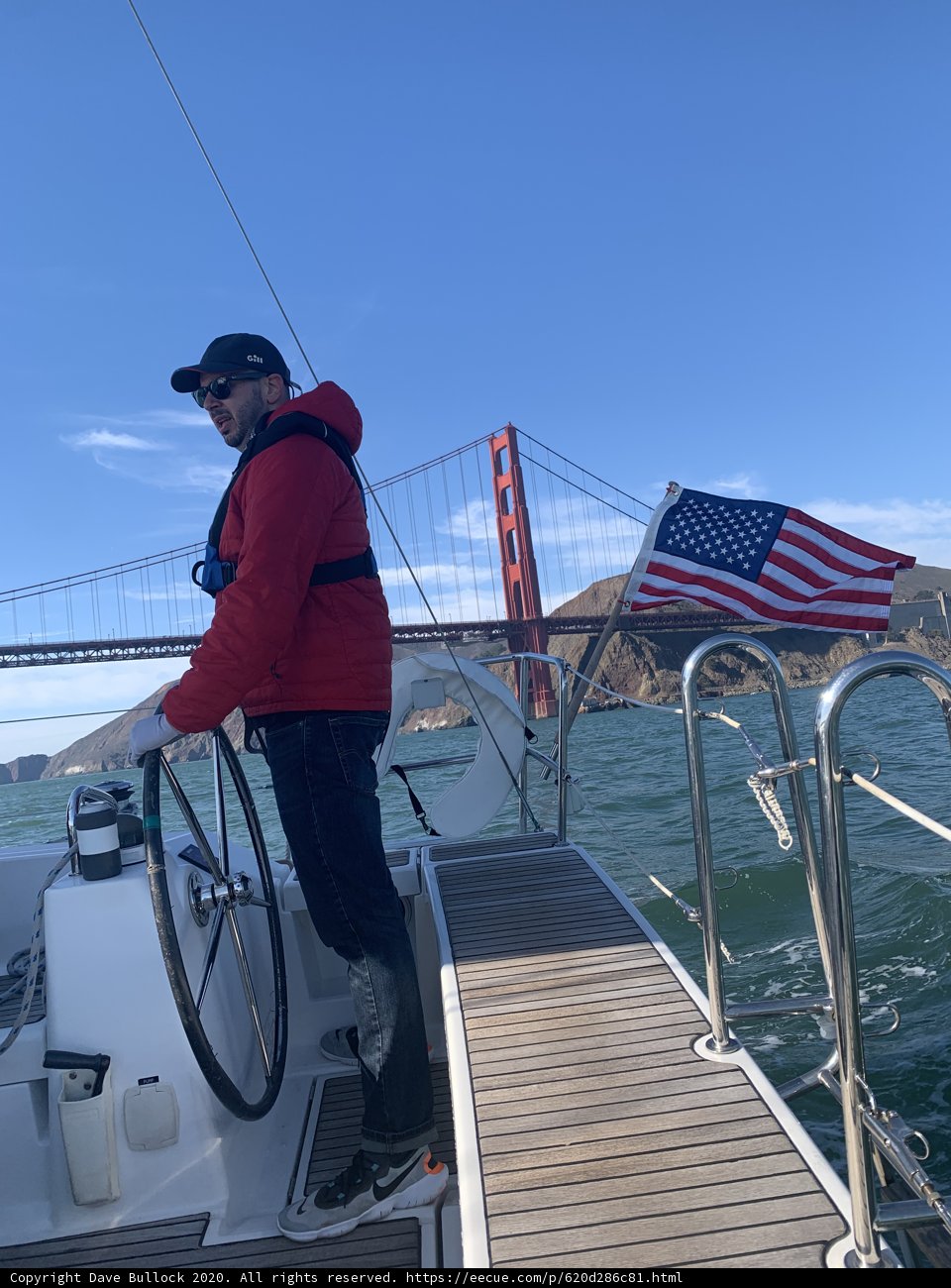 Sailing on the Bay with the Stars and Stripes