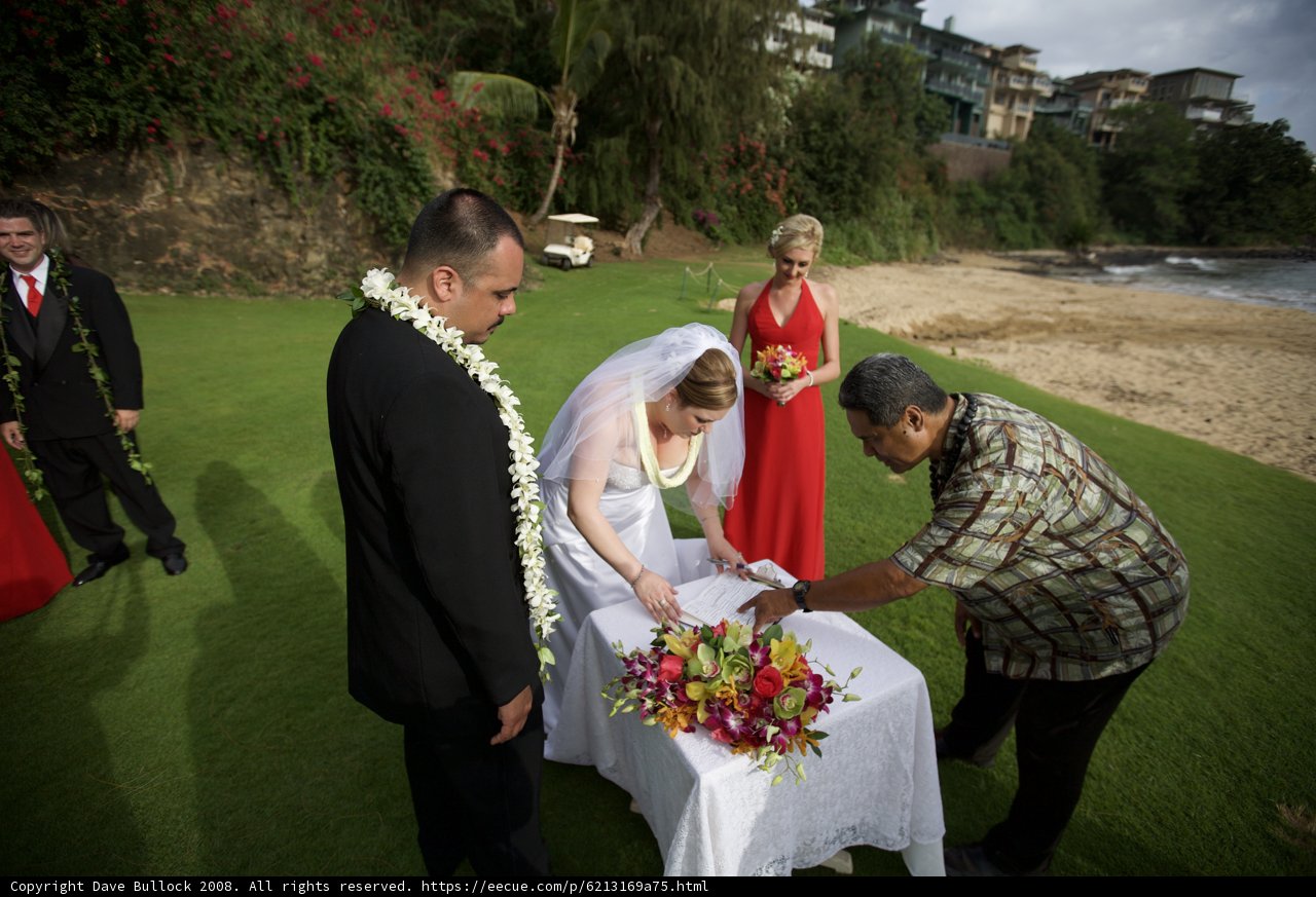 Signing Their Vows in a Beautiful Outdoor Ceremony