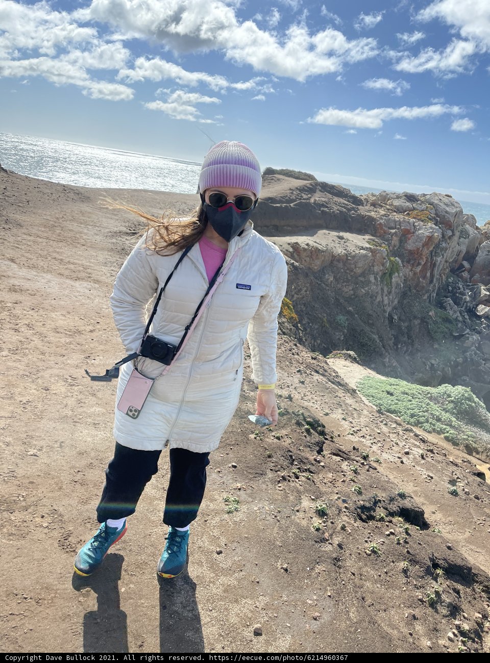 Portrait of a White Jacket and Pink Hat Adventurer