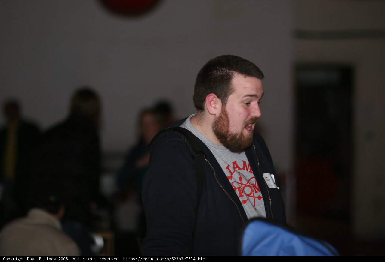 Blue-Jacketed Bearded Man with Four Others in Knitwear