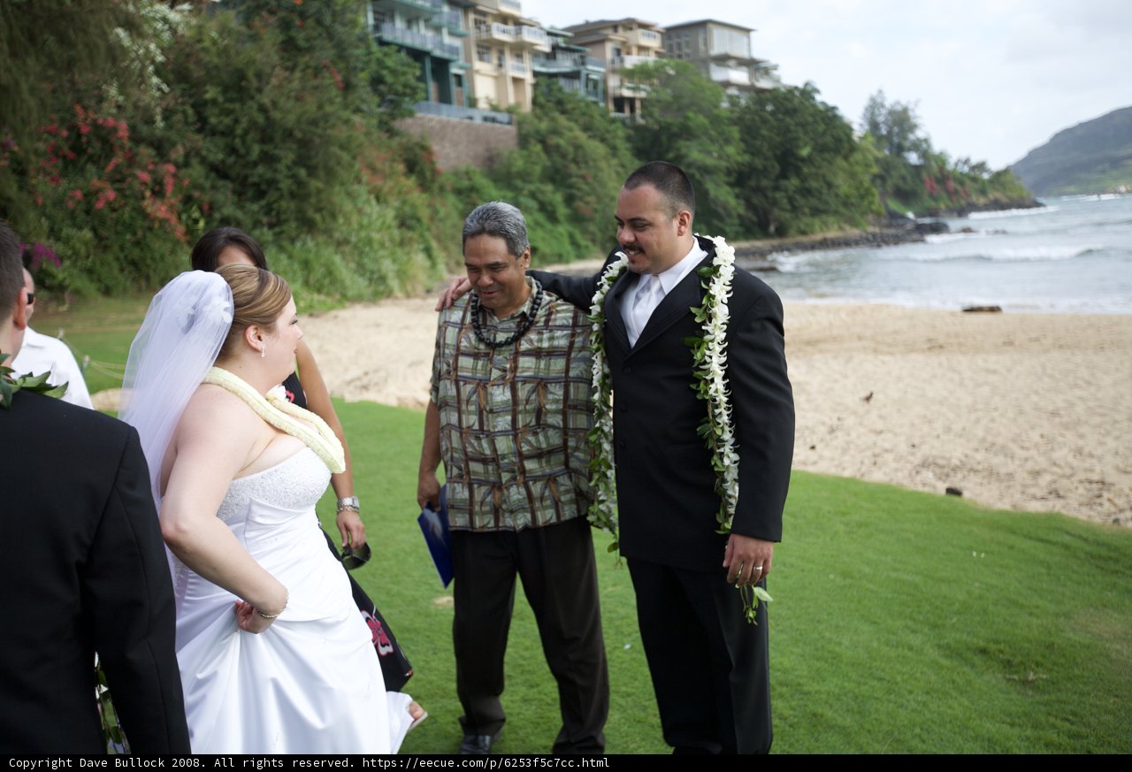 Flower-adorned wedding on the beach