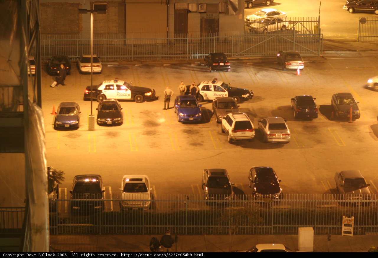 Police Presence in a Crowded Parking Lot