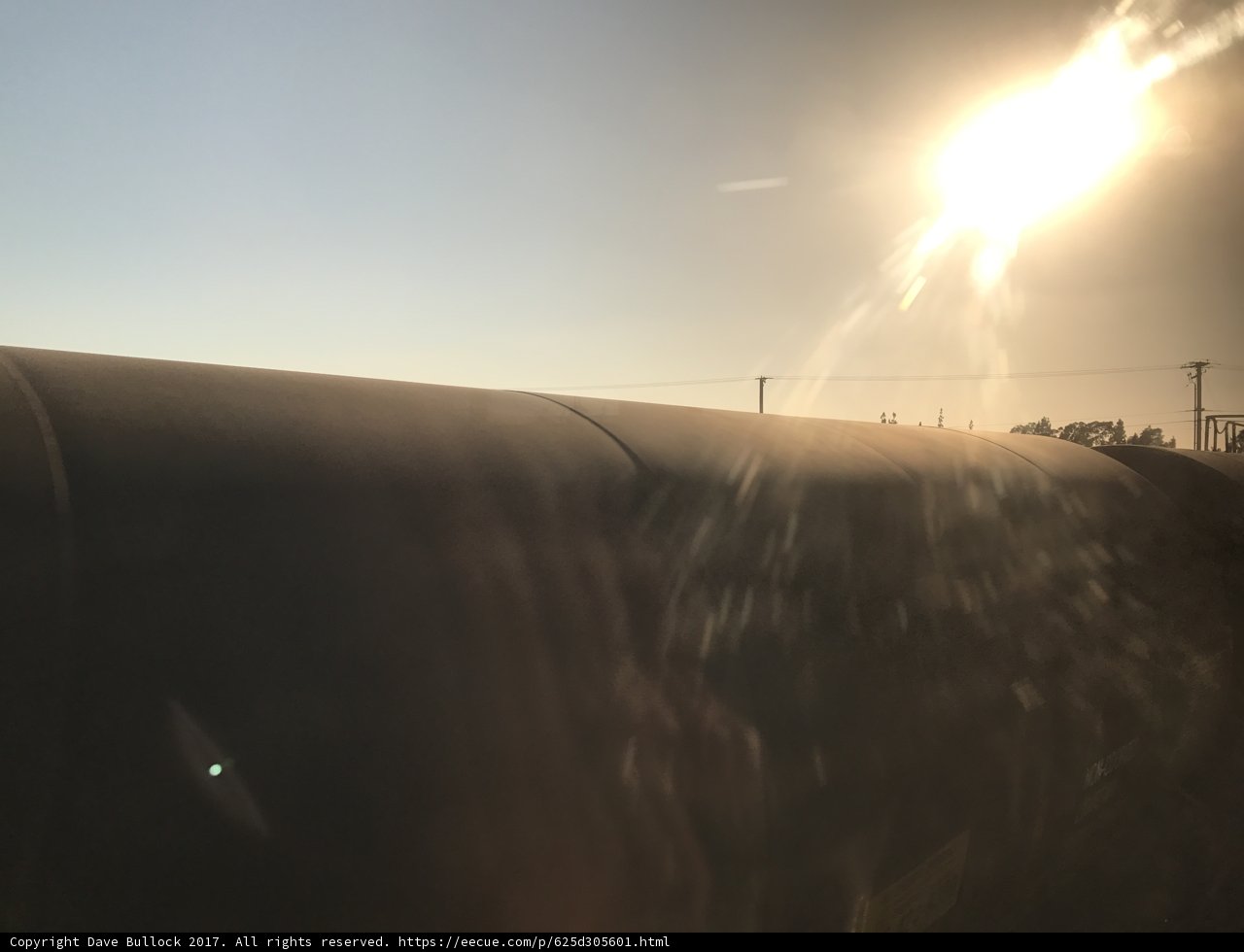 Sun Flare Through Car Window in Los Angeles