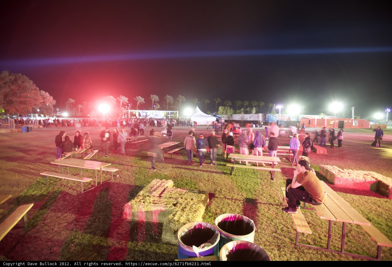 Night-time Crowd on Benches