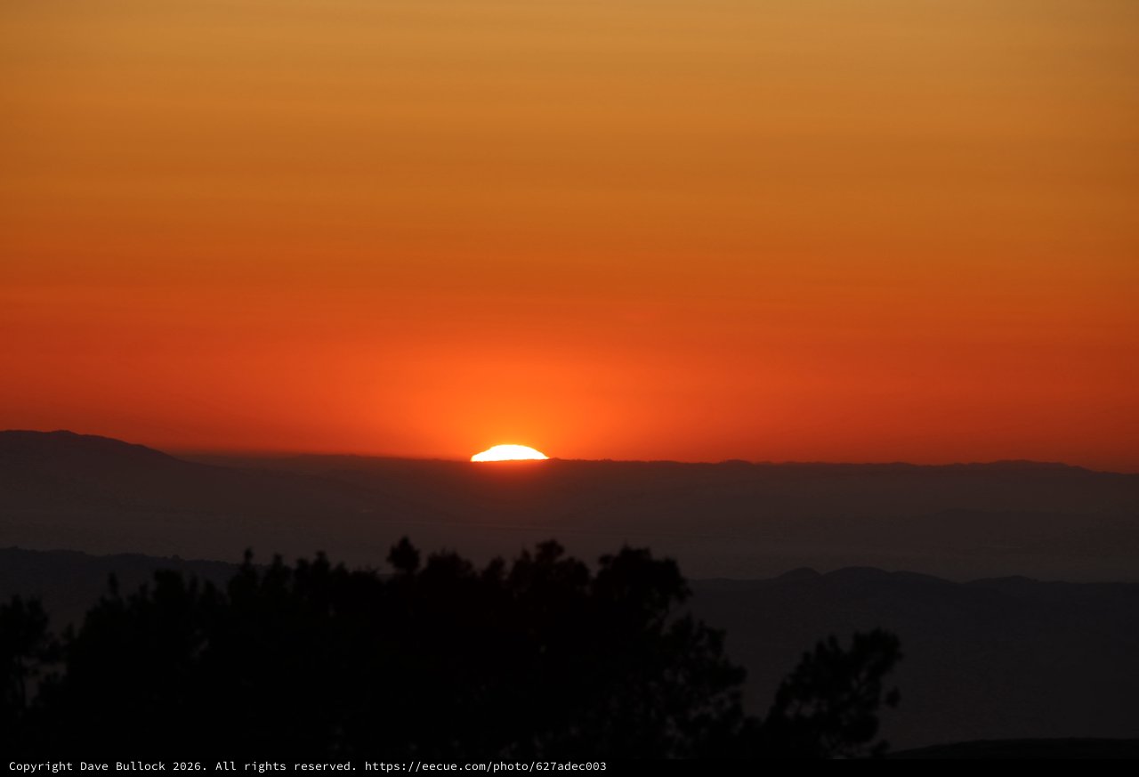 Last Light: Sun Melting Into California Hills