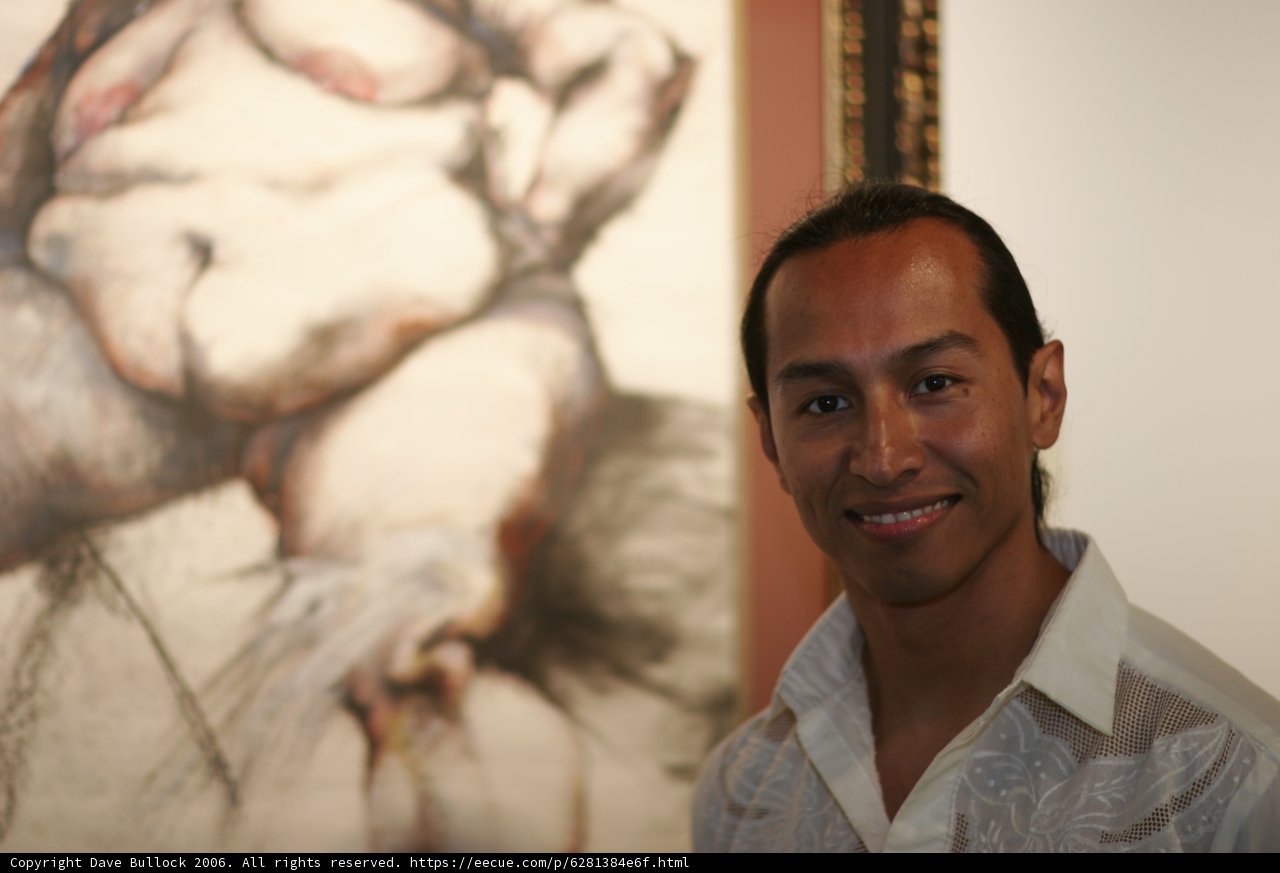 A Happy Man in Front of Art