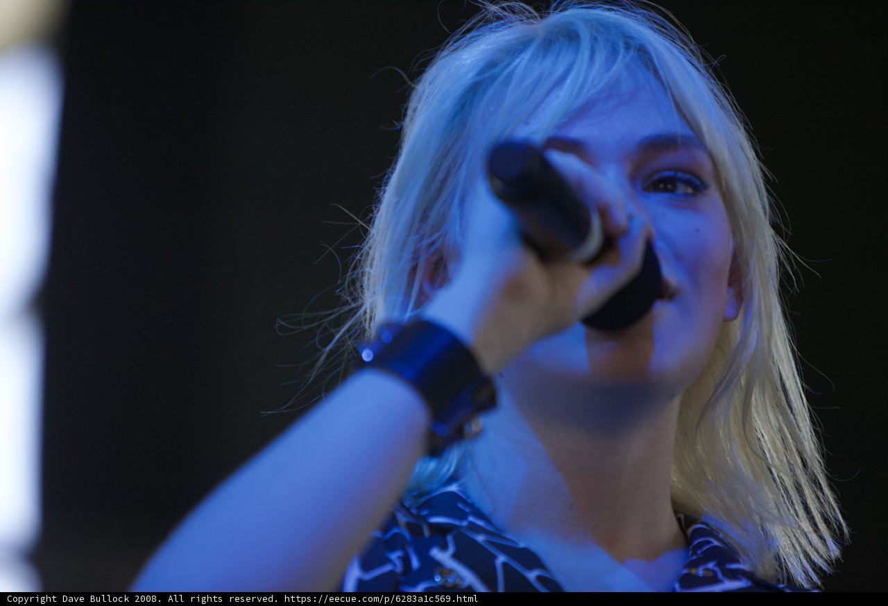 The Blonde Bombshell on the Mic
