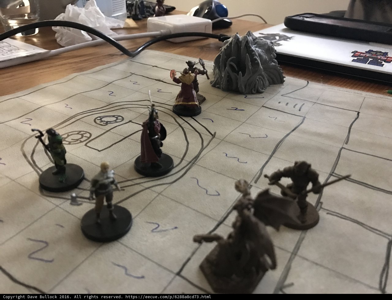 Miniature Warriors Battle on Wooden Table