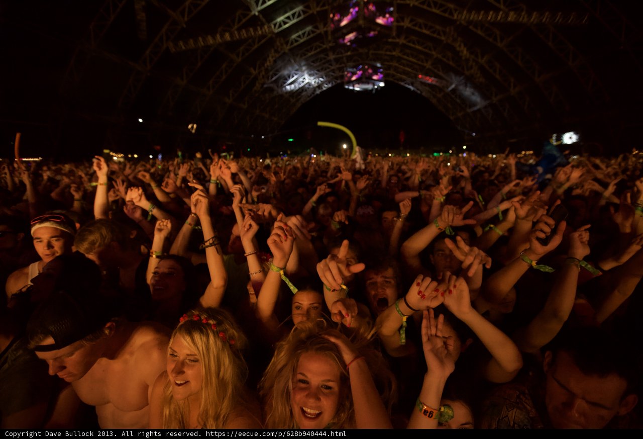 Coachella Concert-goers Raise Their Hands in the Air