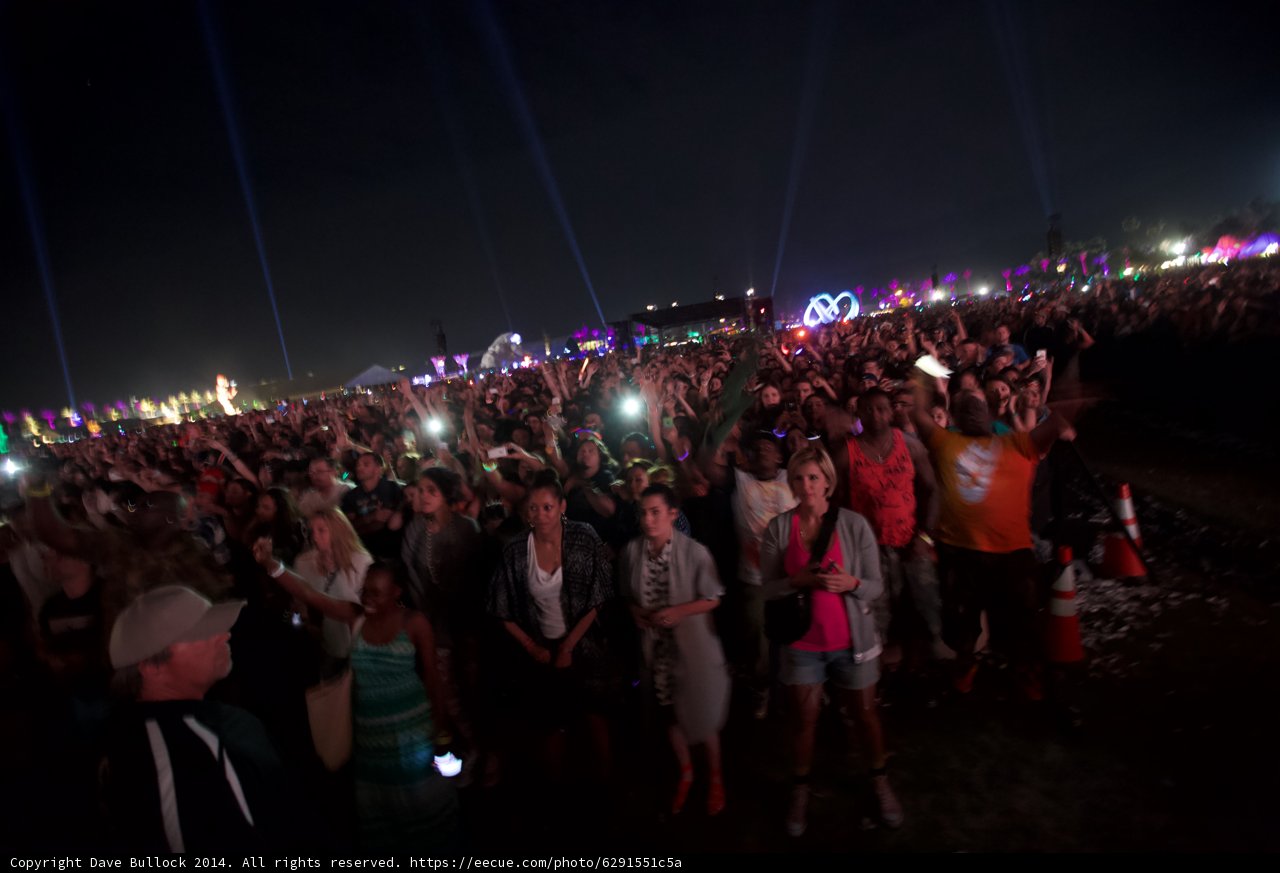 Lights Ignite the Night Sky at Coachella Music Festival