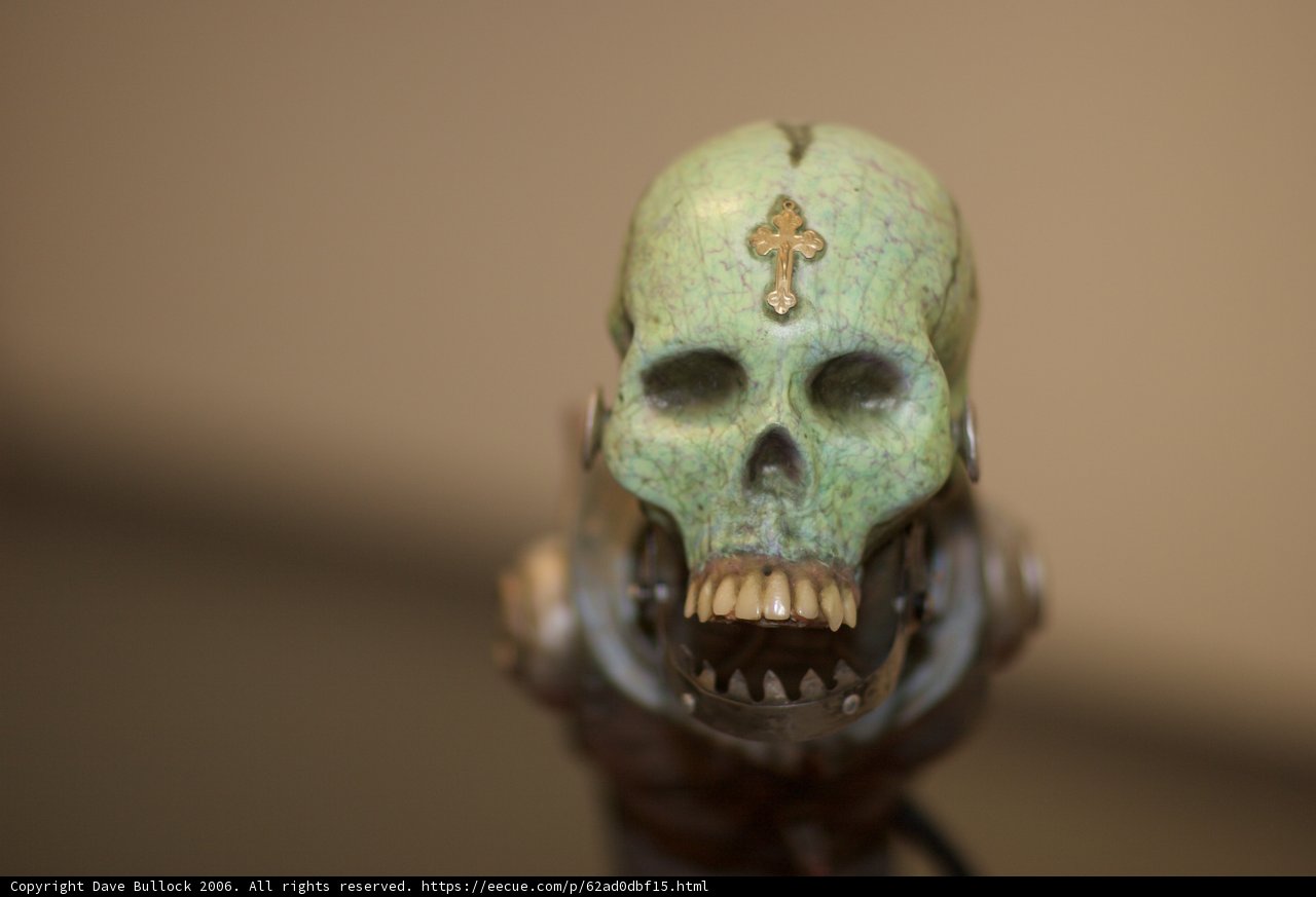 Green Skull with Cross Mask