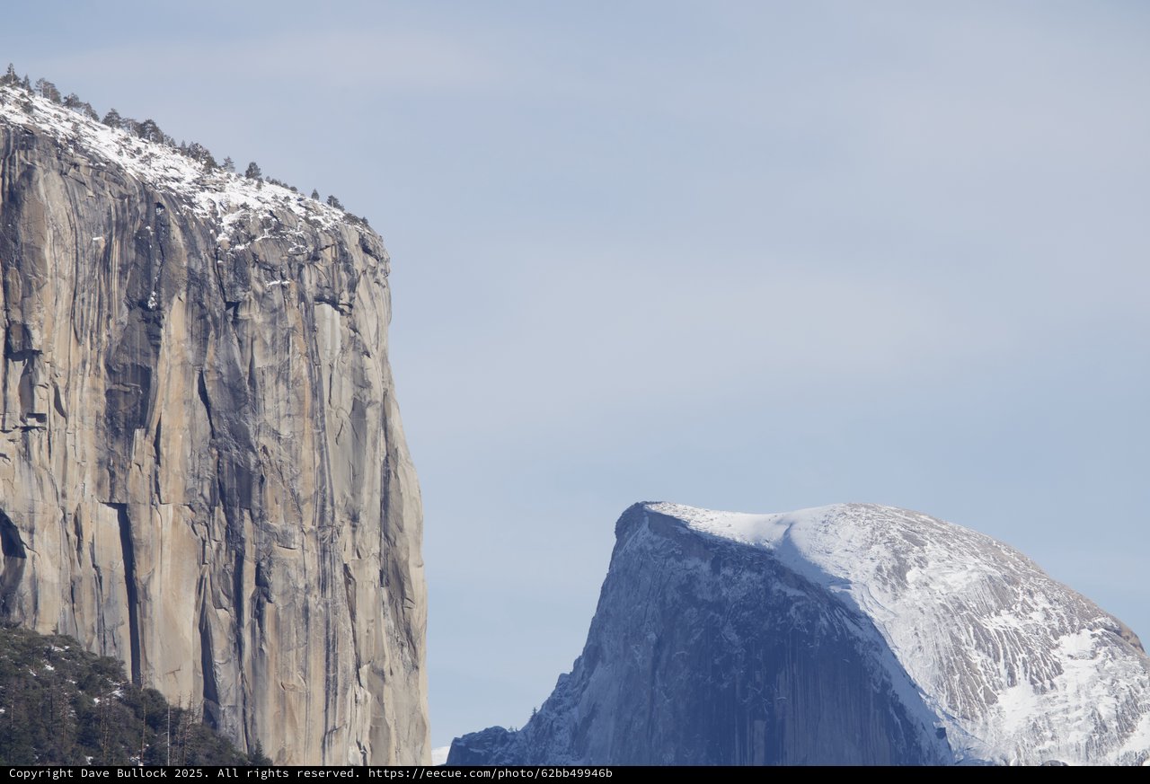 Snow-Capped Granite Monoliths of Yosemite Valley