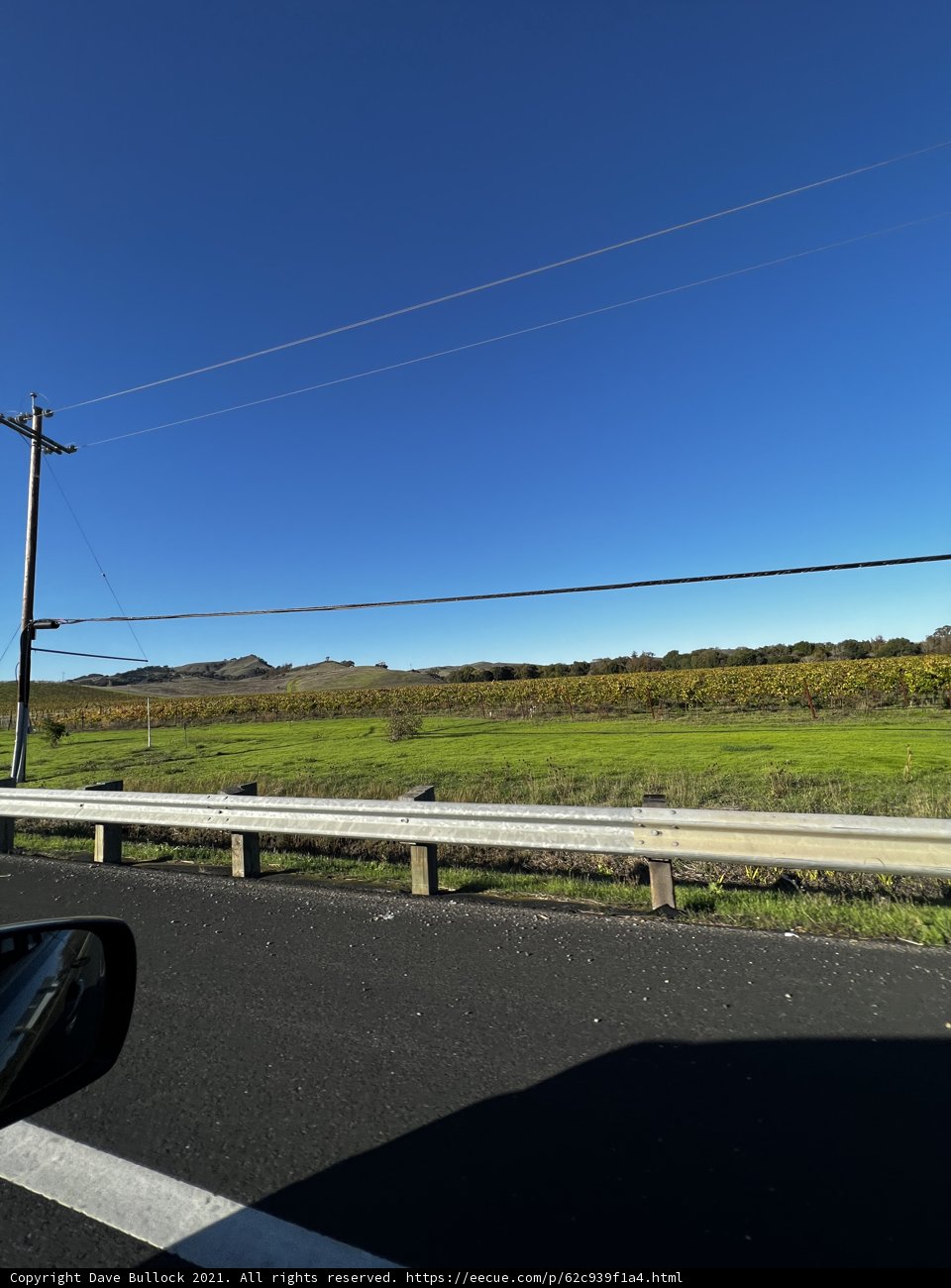 Driving Down the Open Highway in Napa