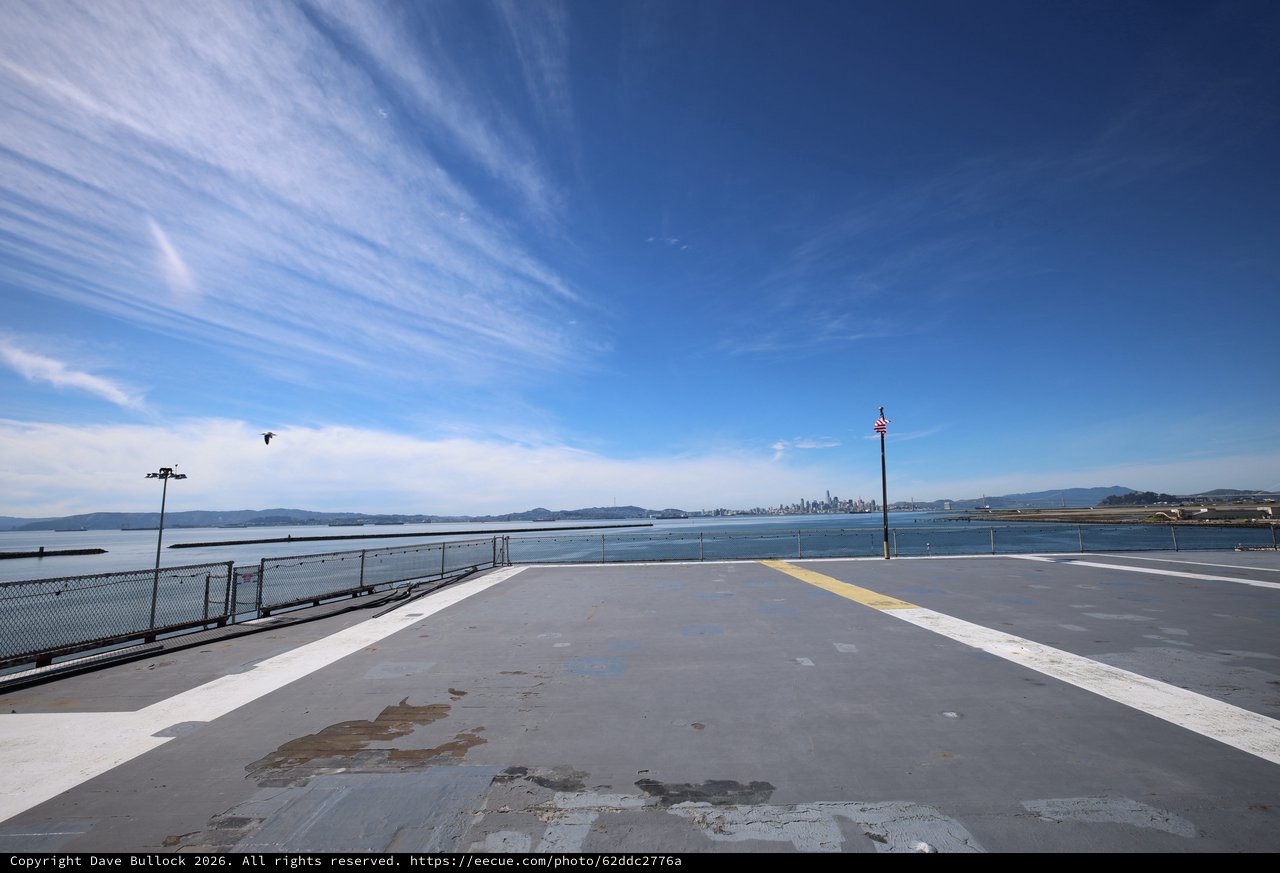 Empty Helicopter Landing Pad on USS Hornet Deck