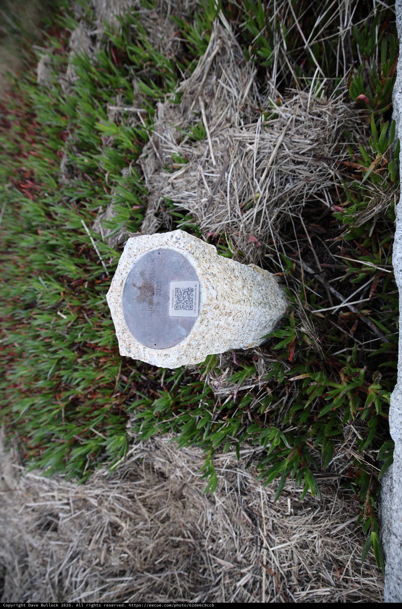 Survey Marker on Coastal Trail at Drakes Beach