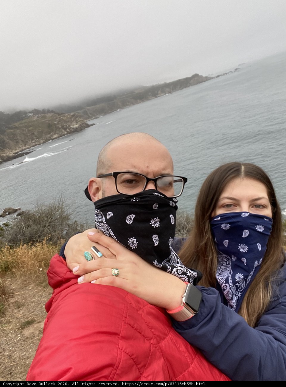 Bandana-Loving Couple at Jenner Shoreline