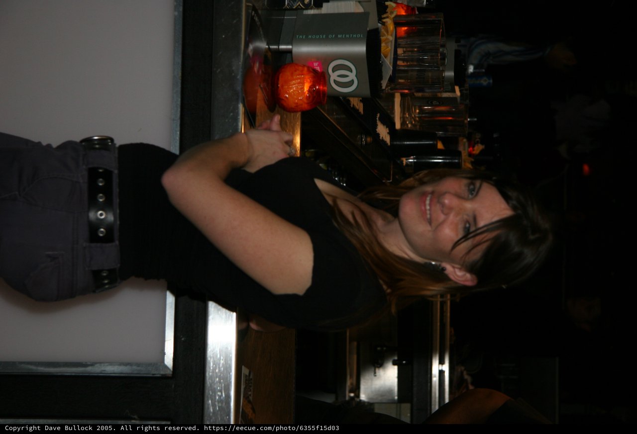 Woman Smiling at Bar Counter in Nightclub