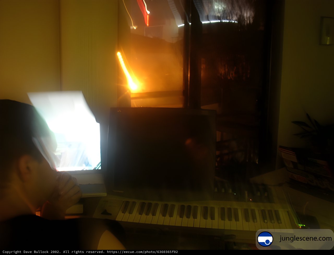 Dimly Lit Home Music Studio Setup