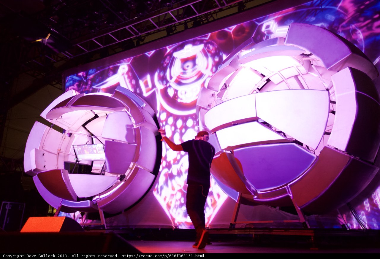 Man Standing in Front of Sensory Projection