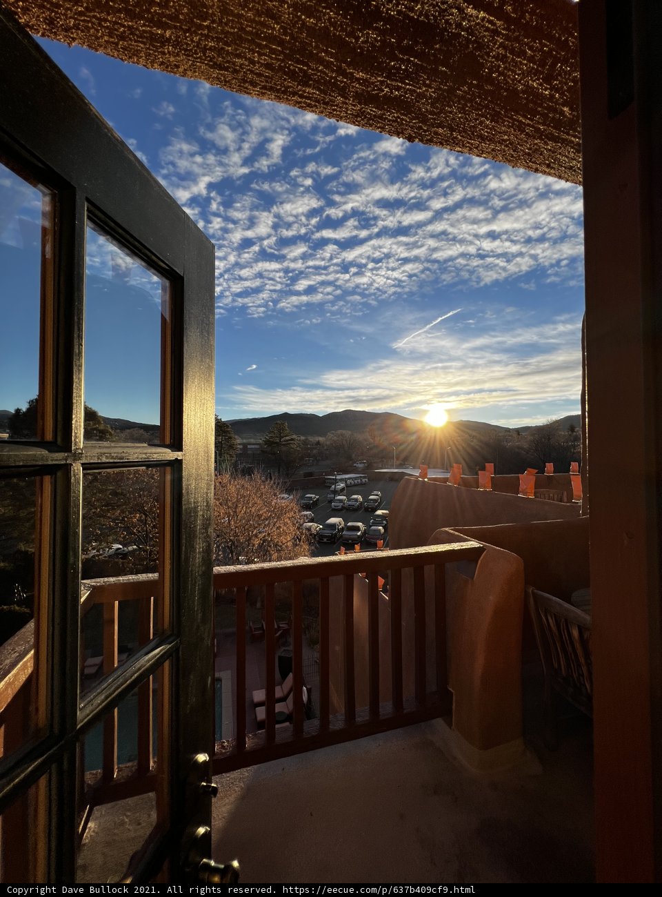 Sunrise over the Mountains from the Inn at the Pueblo