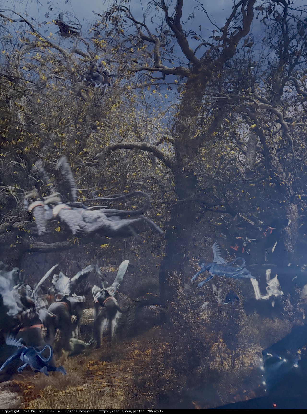 Medieval Fantasy Battle Scene Under Ancient Tree
