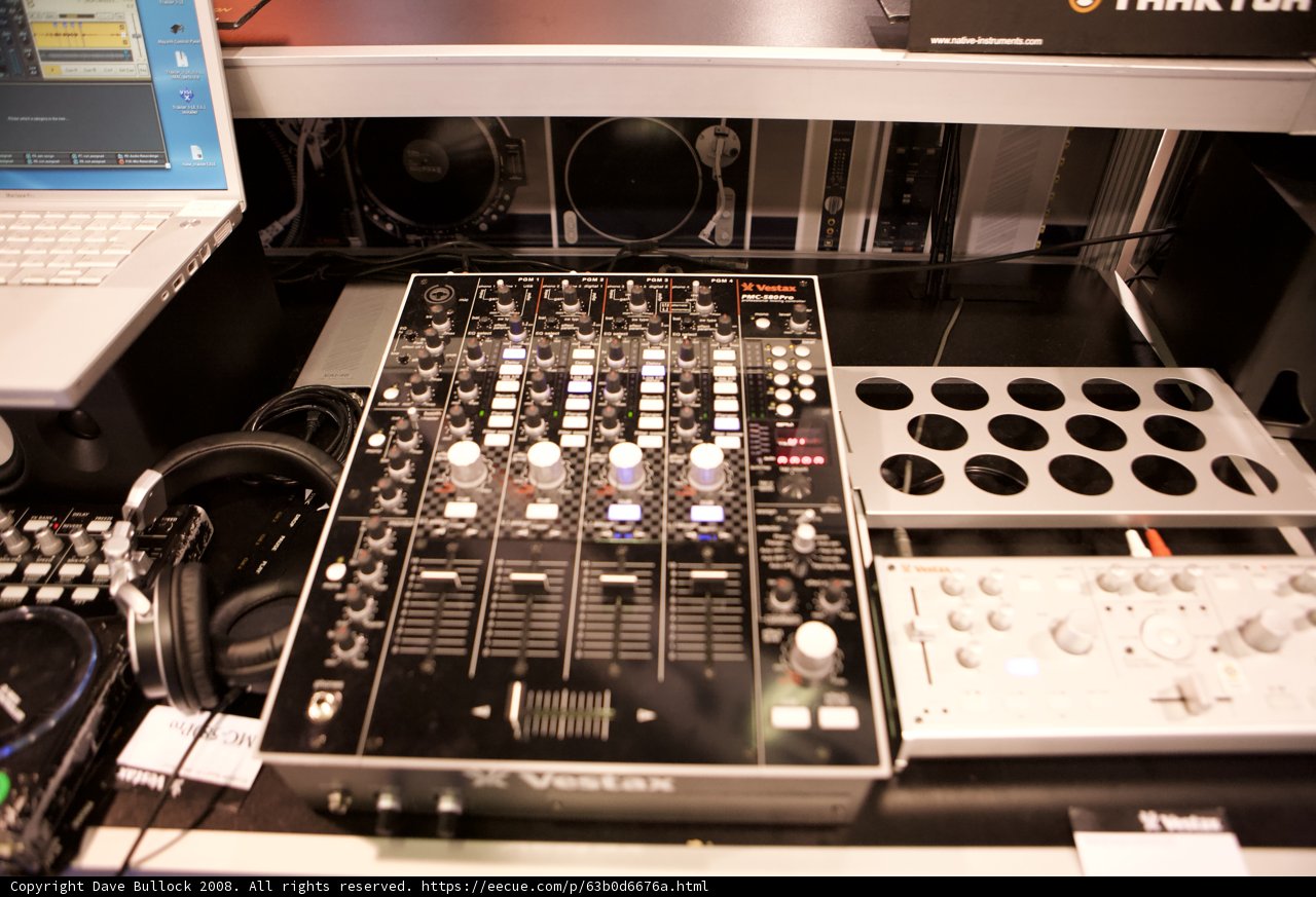 Laptop on top of a Mixer