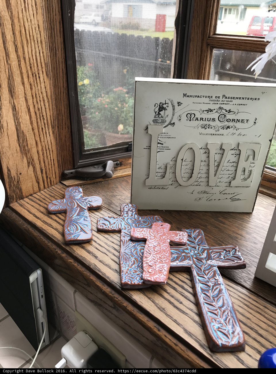 Love and Faith on Wooden Table
